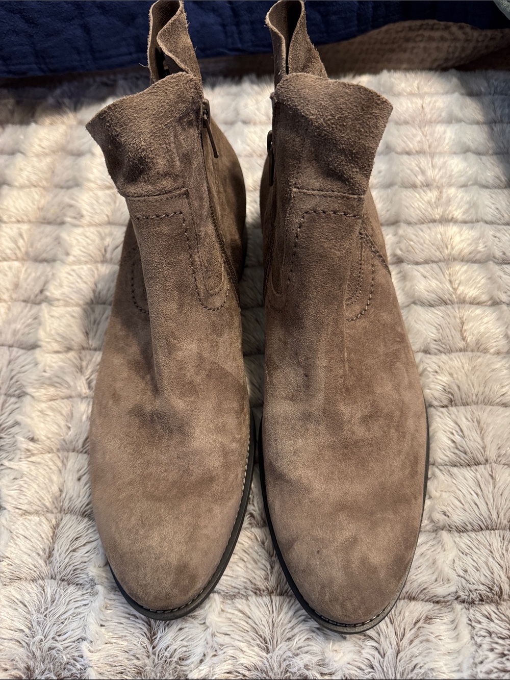 Paul Green Women's Stock Heel Boston Booties Fango Nubuck UK‎ 7 US 9.5